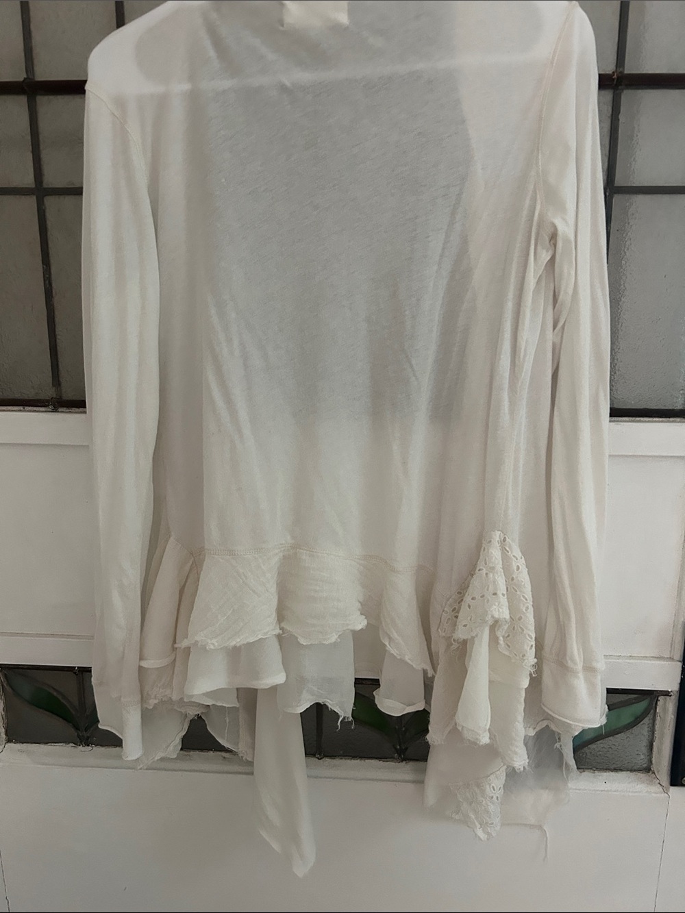 4Love and Liberty Lightweight Sheer Open Cardigan in Ivory